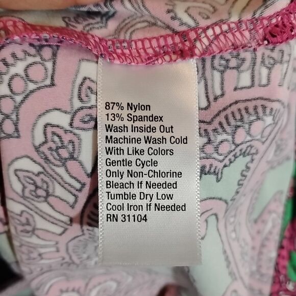 Crown & Ivy Womens Small Pink Paisley Top Sleeveless Stretch Ruffle Pullover - Picture 7 of 7